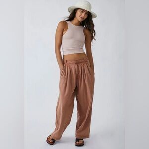Free People Wide Leg Pants in Brown
